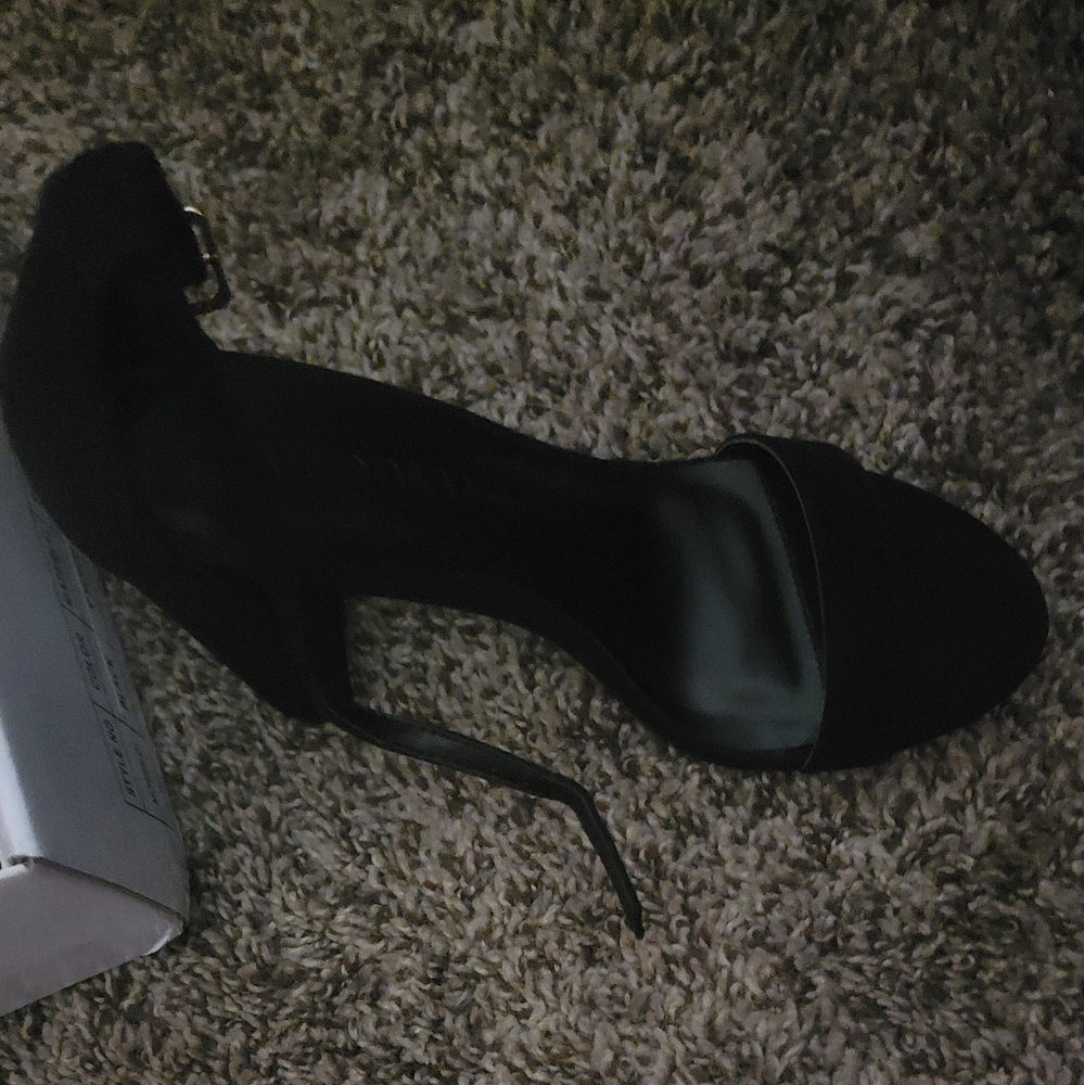 Black suede heels